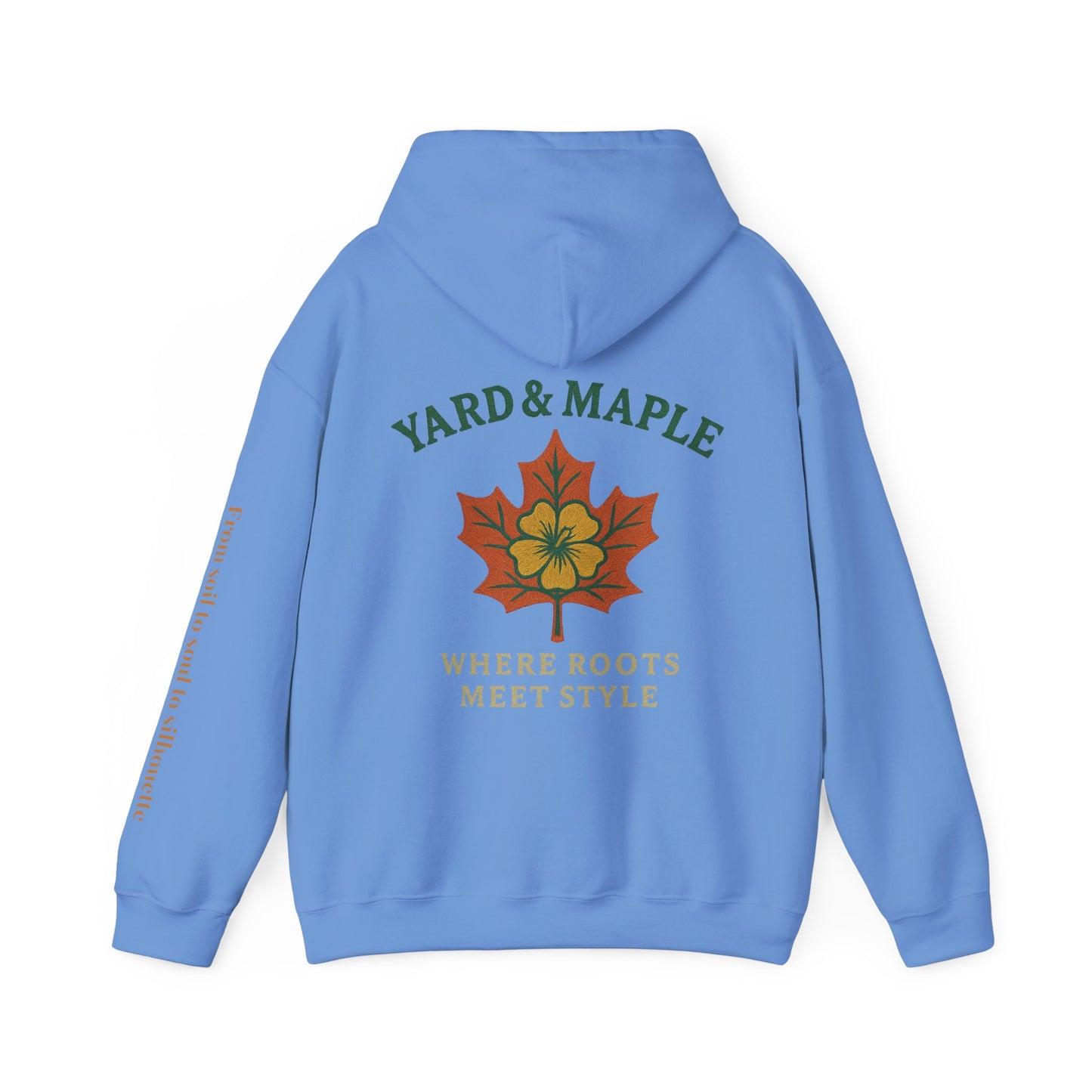 Maple Leaf & Hibiscus Hoodie, Cozy Fall Sweatshirt, Unisex Pullover for Nature Lovers, Perfect Gift for Thanksgiving, Unique Casual Wear