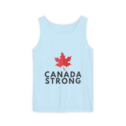 Canada Strong Unisex Garment-Dyed Tank Top, Summer Apparel, Canada Day Gift, LGBTQ+ Support, Casual Wear, Outdoor Activities
