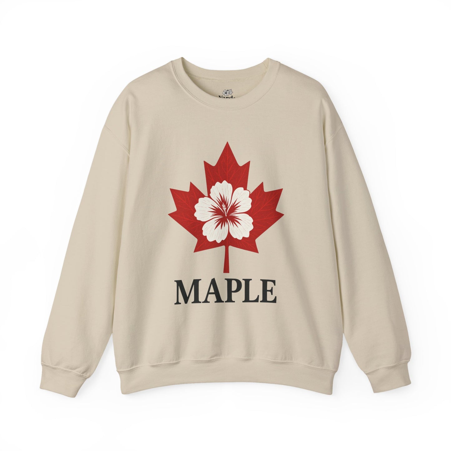 Maple Leaf Crewneck Sweatshirt — Canadian Floral Maple Design