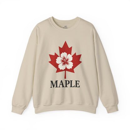 Maple Leaf Crewneck Sweatshirt — Canadian Floral Maple Design
