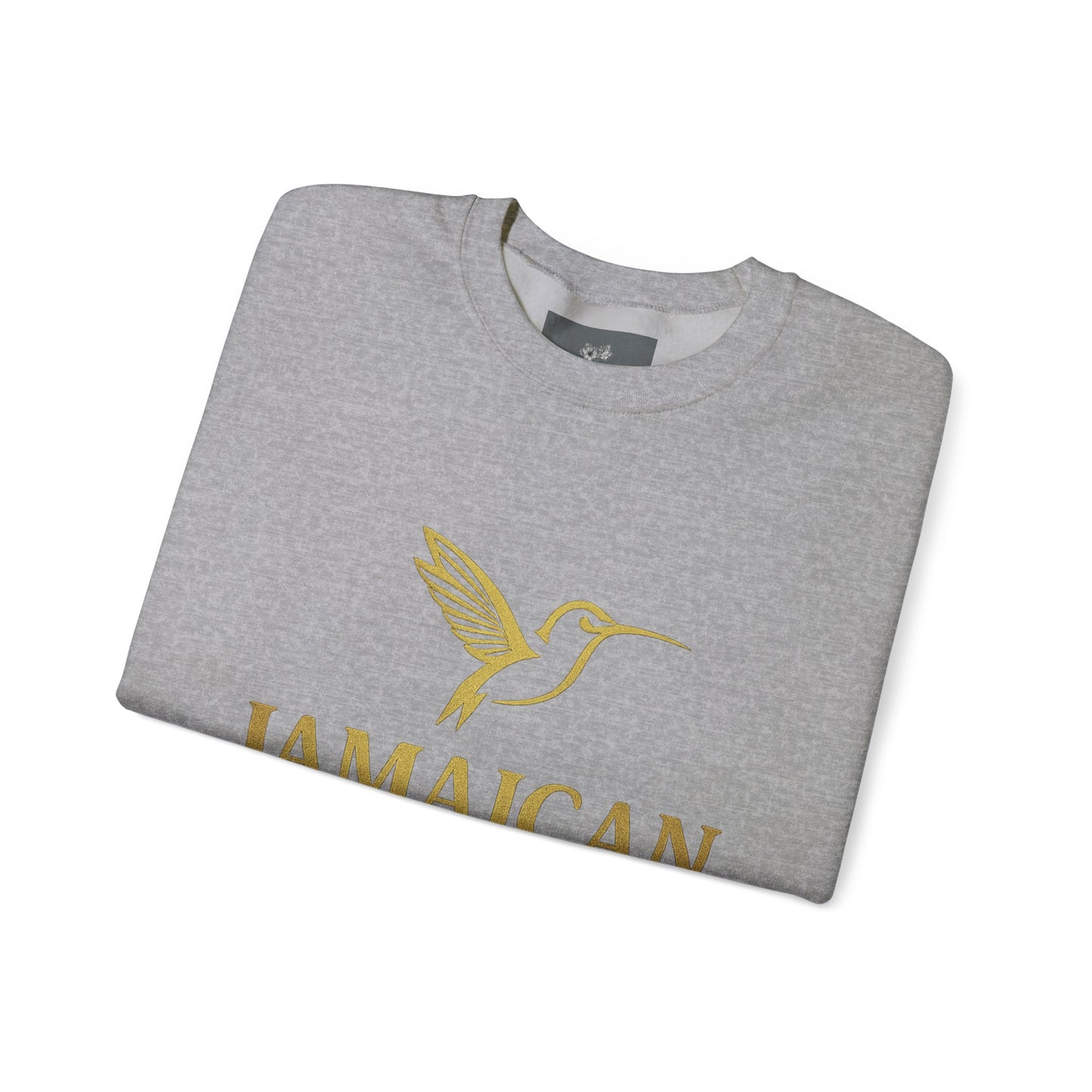 Jamaican Gyal Crewneck Sweatshirt — Gold Hummingbird Graphic