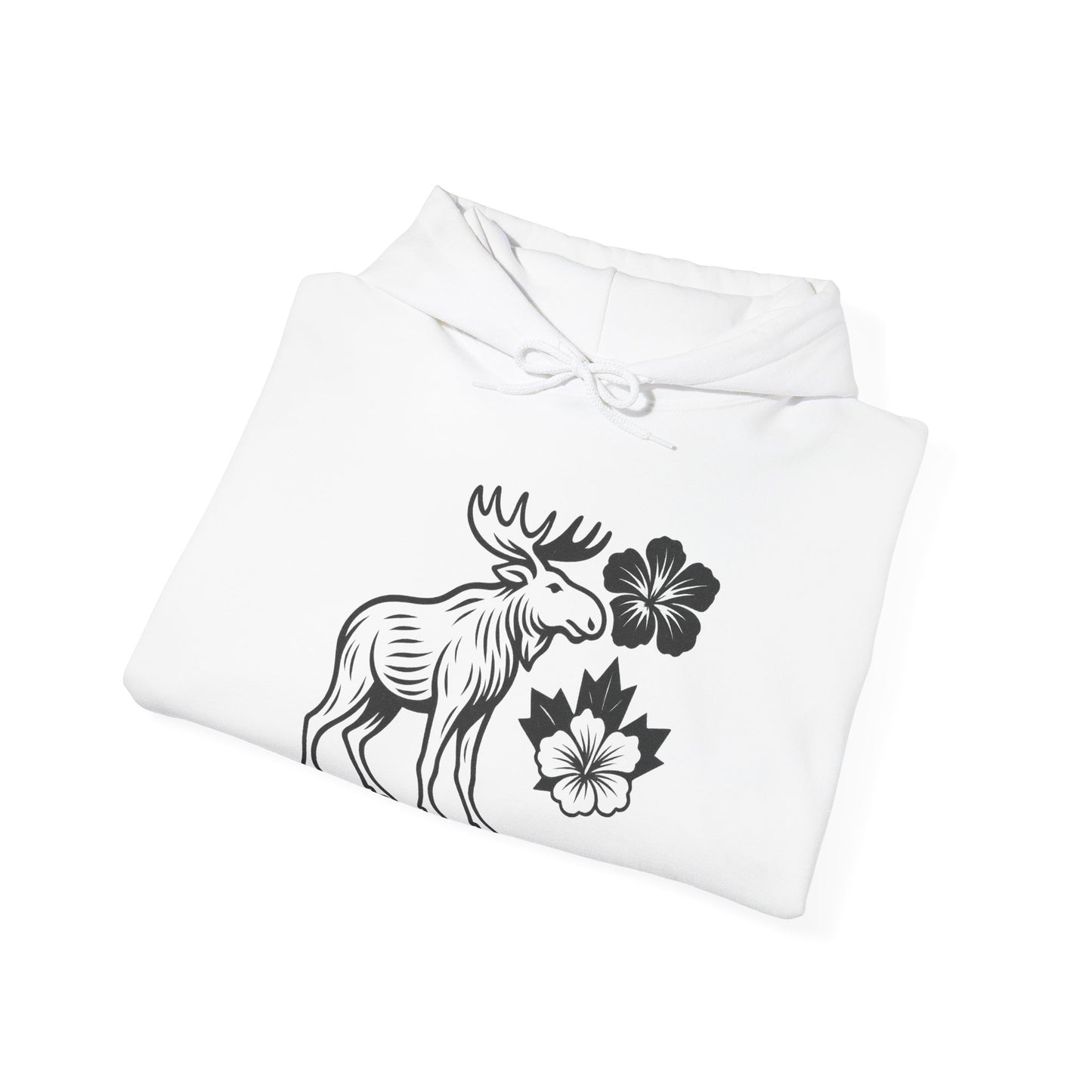 Moose Floral Hoodie — Nordic Moose and Wildflower Graphic Sweatshirt