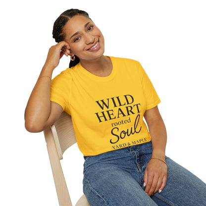 Wild Heart Unisex Softstyle T-Shirt | Inspirational Tee, Gift for Nature Lovers, Casual Wear, Birthday Gift, Boho Style