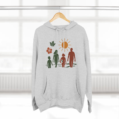 Family Bonding Three-Panel Hoodie, Cozy Family Artwork Fleece, Casual Family Gatherings Sweatshirt, Family Love Hooded Top, Gift for Parents