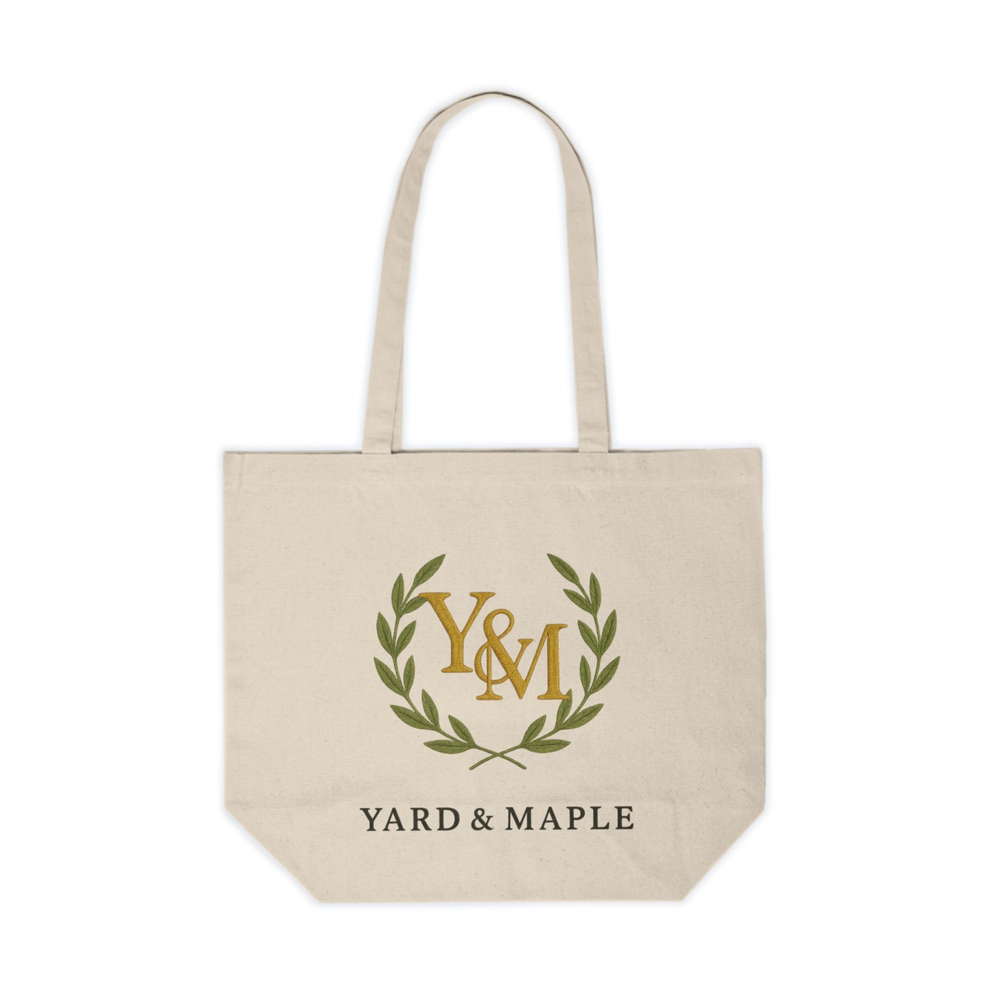 Stylish Canvas Shopping Tote with Y&M Wreath Design, Eco-Friendly Market Bag, Perfect Gift for Nature Lovers, Reusable Grocery Tote, [...]