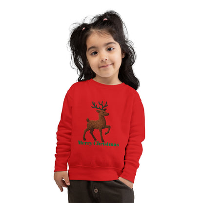 Merry Christmas Toddler Sweatshirt, Holiday Kids Clothing, Cute Reindeer Pullovers, Christmas Gift for Toddlers, Winter Wear