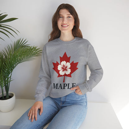 Maple Leaf Crewneck Sweatshirt — Canadian Floral Maple Design