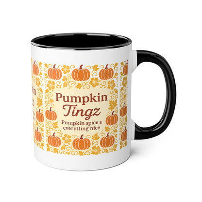Pumpkin Spice Accent Mug - Fall Decor, Coffee Lovers Gift, Autumn Beverage Mug, Seasonal Kitchenware, Halloween Decor