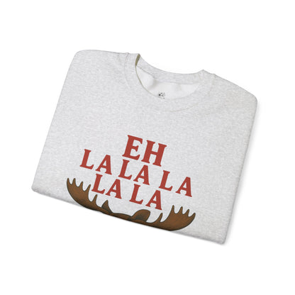 Festive Moose Sweatshirt with 'Eh La La La La La' Design, Cozy Holiday Apparel, Perfect for Christmas, Winter Parties, Gift Idea