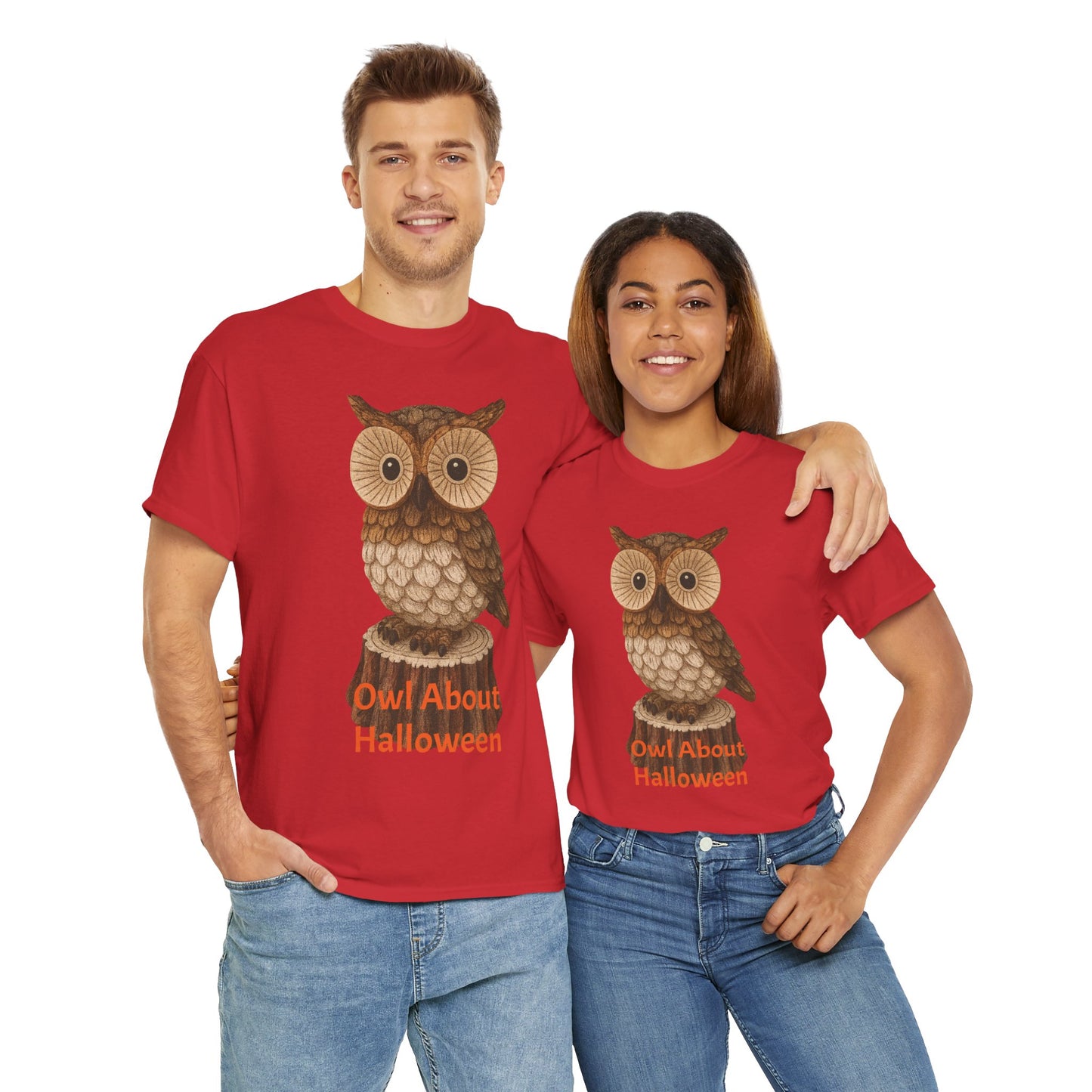 Halloween Owl Tee, Perfect for Fall Celebrations, Unisex Cotton Shirt, Cute Gift for Owl Lovers, Halloween Party Apparel, Fun Autumn Wear