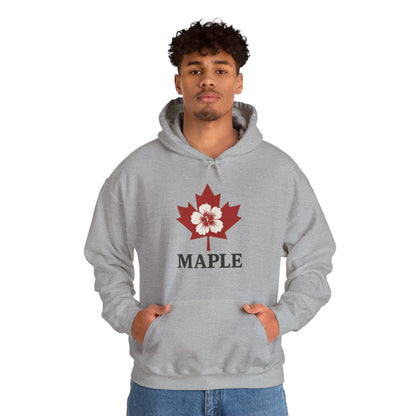 Maple Leaf Floral Hoodie — Canadian Maple Graphic Sweatshirt