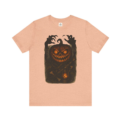 Halloween Pumpkin Tee, Unisex Jersey Short Sleeve Shirt, Fall Festival Apparel, Spooky T-Shirt, Trick or Treat Gift, Autumn Vibes