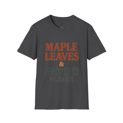 Maple Leaves & Patois Please Unisex T-Shirt, Casual Tee, Gift for Nature Lovers, Summer Wear, Eco-Friendly Fashion
