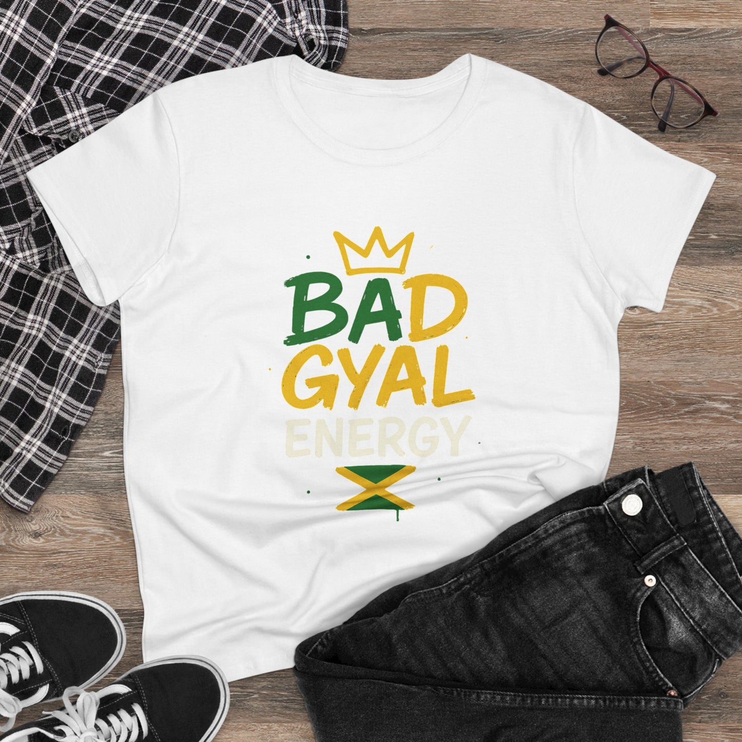 Jamaican Bad Gyal Energy Tee, Women's Graphic T-Shirt, Casual Summer Top, Festival Outfit, Unique Gift for Her