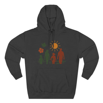 Family Bonding Three-Panel Hoodie, Cozy Family Artwork Fleece, Casual Family Gatherings Sweatshirt, Family Love Hooded Top, Gift for Parents