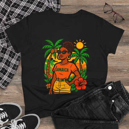 Tropical Vibes Tee, Jamaica Graphic Shirt, Summer Fashion, Vacation Wear, Beach Outfit, Gift for Her