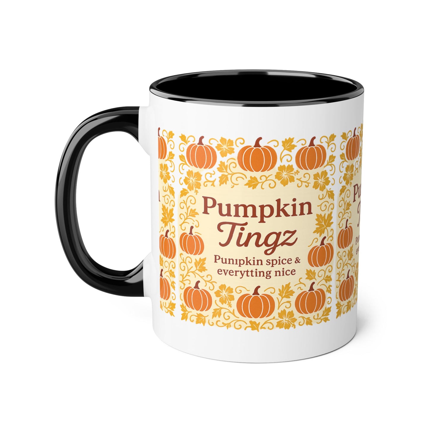 Pumpkin Spice Accent Mug - Fall Decor, Coffee Lovers Gift, Autumn Beverage Mug, Seasonal Kitchenware, Halloween Decor