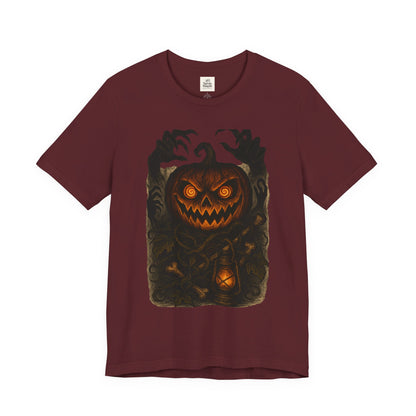 Halloween Pumpkin Tee, Unisex Jersey Short Sleeve Shirt, Fall Festival Apparel, Spooky T-Shirt, Trick or Treat Gift, Autumn Vibes
