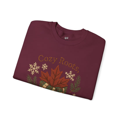 Cozy Roots Crewneck Sweatshirt: Warm Hearts Gift, Fall Fashion, Winter Apparel, Unisex Sweatshirt, Holiday Sweater