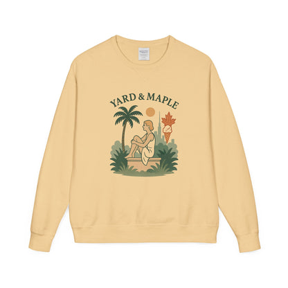 Yard & Maple Crewneck Sweatshirt, Cozy Sweatshirt, Unisex Apparel, Casual Wear, Summer Vibes, Gift for Him or Her