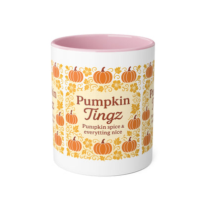Pumpkin Spice Accent Mug - Fall Decor, Coffee Lovers Gift, Autumn Beverage Mug, Seasonal Kitchenware, Halloween Decor