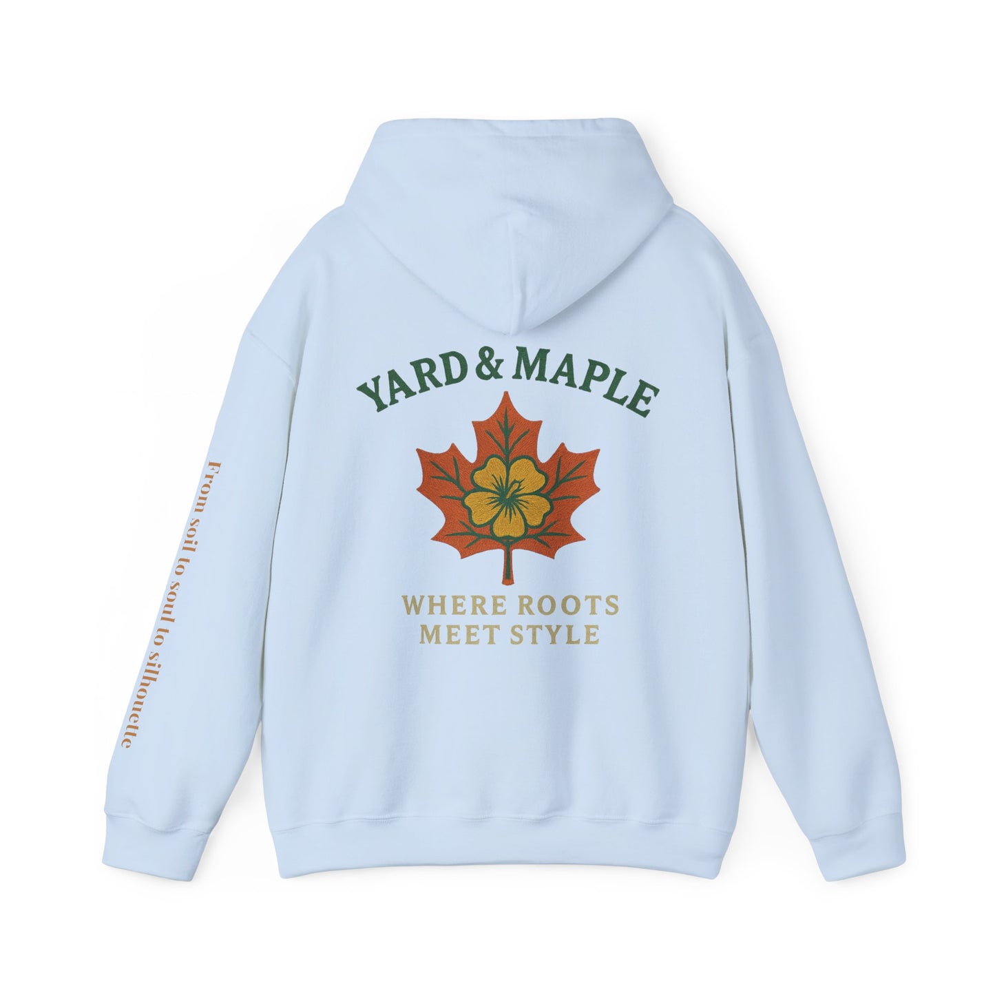 Maple Leaf & Hibiscus Hoodie, Cozy Fall Sweatshirt, Unisex Pullover for Nature Lovers, Perfect Gift for Thanksgiving, Unique Casual Wear