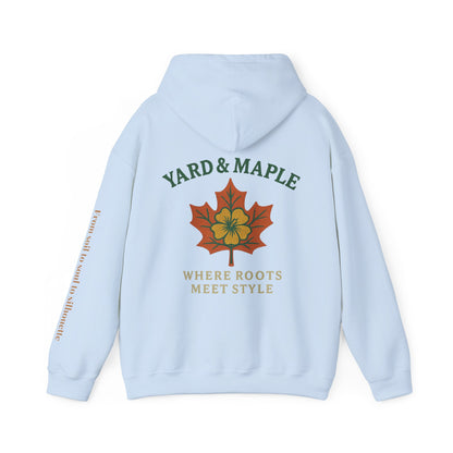 Maple Leaf & Hibiscus Hoodie, Cozy Fall Sweatshirt, Unisex Pullover for Nature Lovers, Perfect Gift for Thanksgiving, Unique Casual Wear