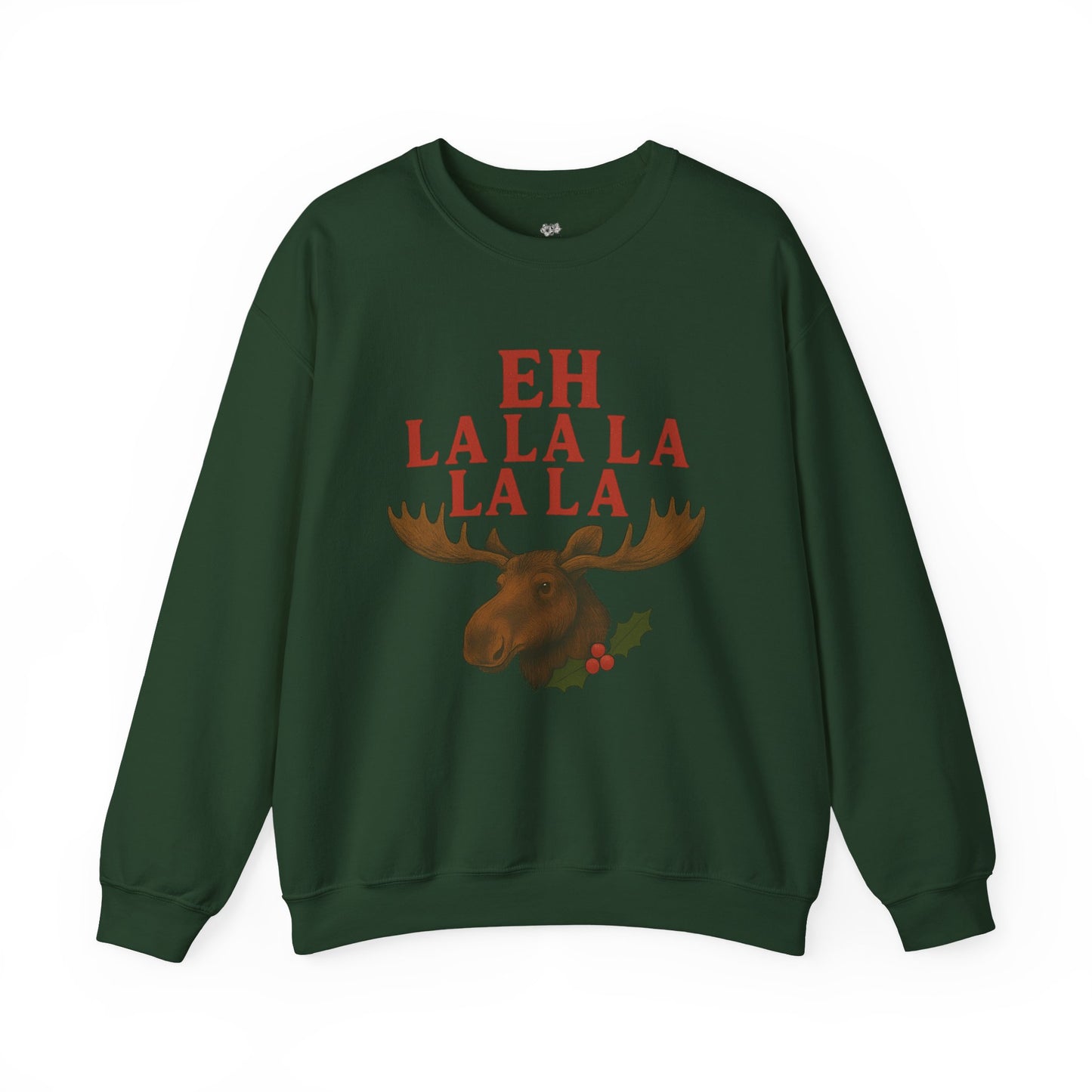 Festive Moose Sweatshirt with 'Eh La La La La La' Design, Cozy Holiday Apparel, Perfect for Christmas, Winter Parties, Gift Idea
