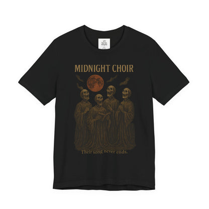 Gothic Band Tee, Perfect for Concerts, Halloween, Music Lovers, Midnight Choir Graphic Tee, Casual Wear, Unique Gift
