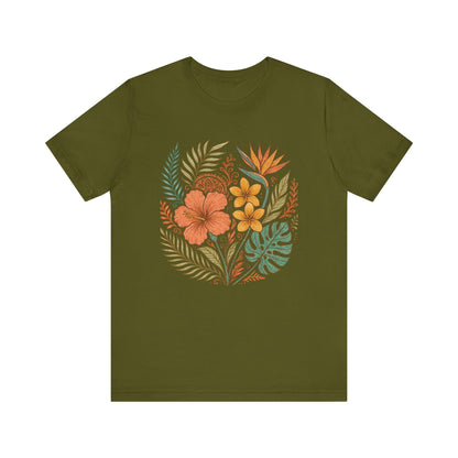 Floral Patterned Unisex Tee - Botanical Style, Summer Wardrobe Essential, Nature Lover Gift, Casual Wear, Eco-Friendly Fashion