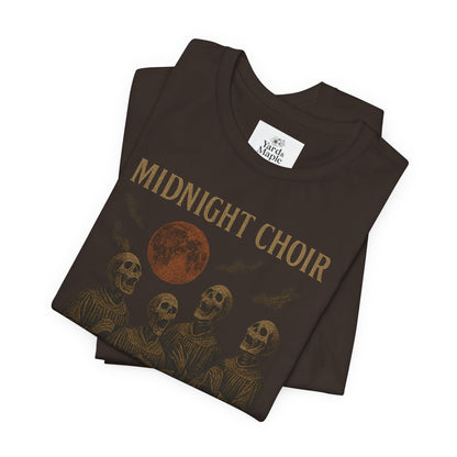 Gothic Band Tee, Perfect for Concerts, Halloween, Music Lovers, Midnight Choir Graphic Tee, Casual Wear, Unique Gift