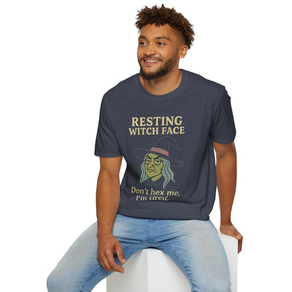 Resting Witch Face Unisex T-Shirt, Halloween Tee, Funny Witch Shirt, Gift for Her, Cute Casual Top, Spooky Season Apparel