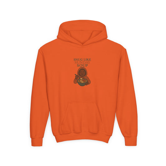 Snug Like Sunday Soup Youth Hoodie - Cozy Kids Sweatshirt, Gifts for Children, Chill Day Apparel, Double Duty Comfort