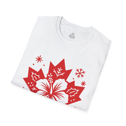Maple Hibiscus T-Shirt — Canadian Floral Holiday Tee