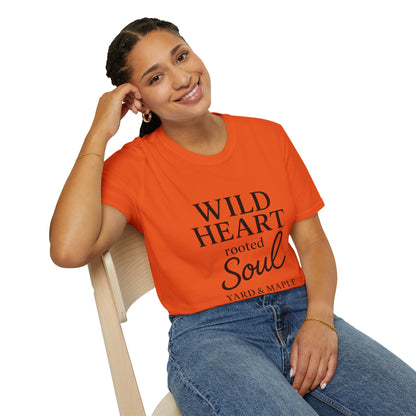 Wild Heart Unisex Softstyle T-Shirt | Inspirational Tee, Gift for Nature Lovers, Casual Wear, Birthday Gift, Boho Style