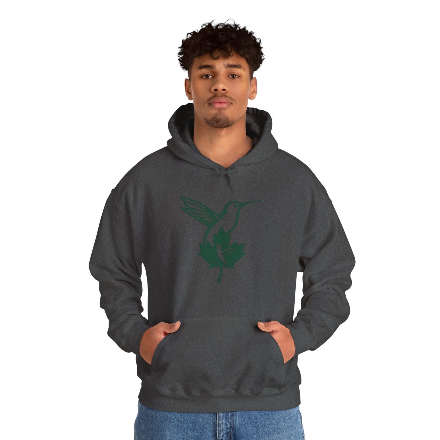 Hummingbird & Maple Leaf Hoodie — Nature-Inspired Cozy Pullover