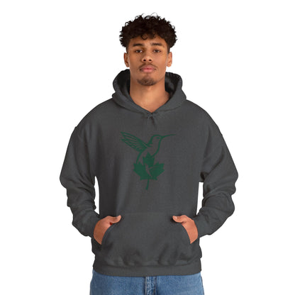 Hummingbird & Maple Leaf Hoodie — Nature-Inspired Cozy Pullover