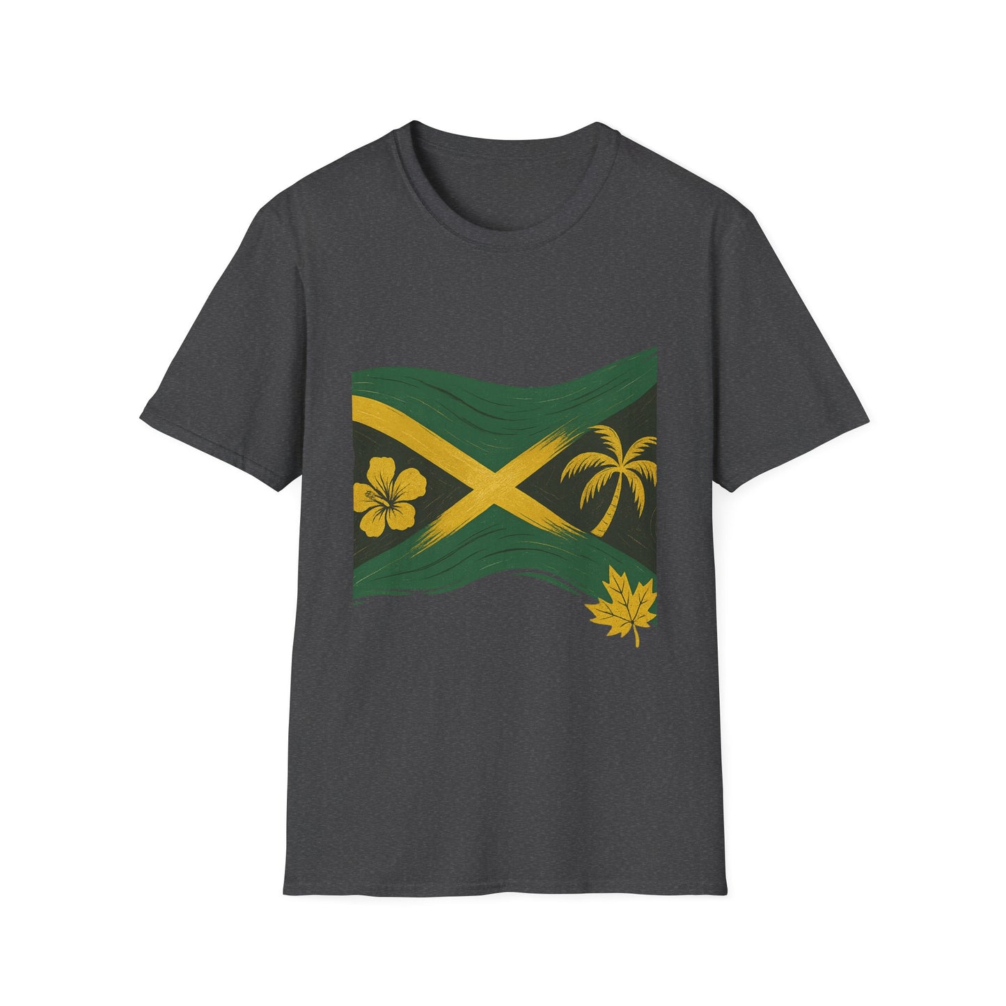 Jamaican Flag Unisex Softstyle T-Shirt - Celebratory Summer Wear, Vacation Shirt, Gift for Travel Lovers, Beach Outfit, Festival Tee