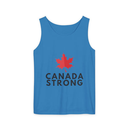 Canada Strong Unisex Garment-Dyed Tank Top, Summer Apparel, Canada Day Gift, LGBTQ+ Support, Casual Wear, Outdoor Activities