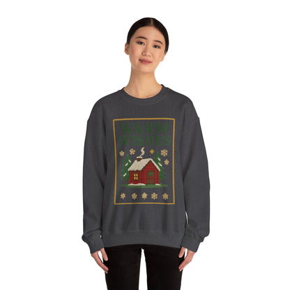 Cozy Warm Wishes Sweatshirt, Holiday Sweatshirt, Winter Fashion, Family Gathering, Gift for Her, Comfortable Crewneck