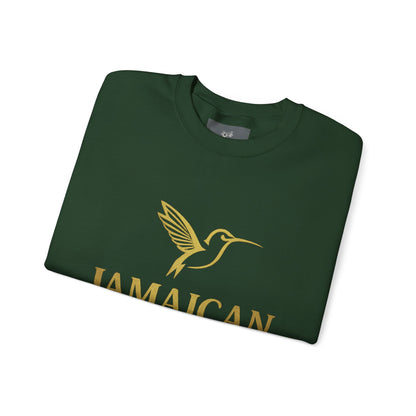 Jamaican Gyal Crewneck Sweatshirt — Gold Hummingbird Graphic