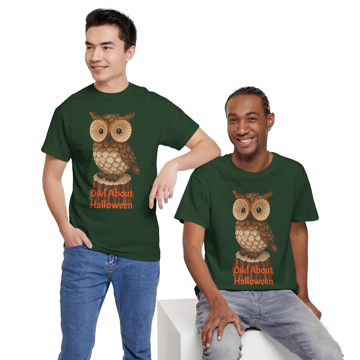 Halloween Owl Tee, Perfect for Fall Celebrations, Unisex Cotton Shirt, Cute Gift for Owl Lovers, Halloween Party Apparel, Fun Autumn Wear