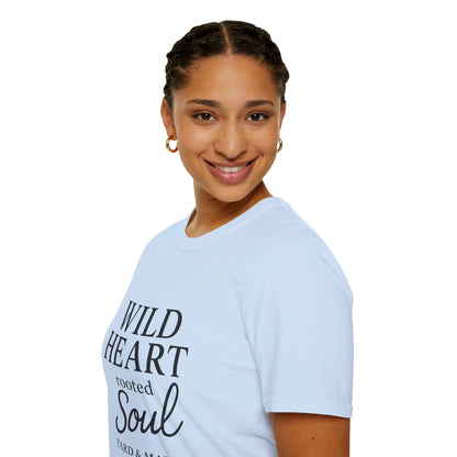 Wild Heart Unisex Softstyle T-Shirt | Inspirational Tee, Gift for Nature Lovers, Casual Wear, Birthday Gift, Boho Style