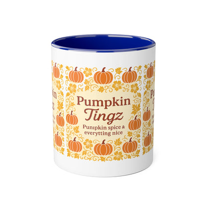 Pumpkin Spice Accent Mug - Fall Decor, Coffee Lovers Gift, Autumn Beverage Mug, Seasonal Kitchenware, Halloween Decor