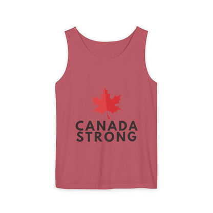 Canada Strong Unisex Garment-Dyed Tank Top, Summer Apparel, Canada Day Gift, LGBTQ+ Support, Casual Wear, Outdoor Activities