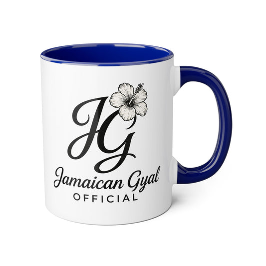 Jamaican Gyal Accent Mug, 11oz Coffee Cup, Floral Design, Gift for Her, Caribbean Culture, Tea Mug, Unique Drinkware