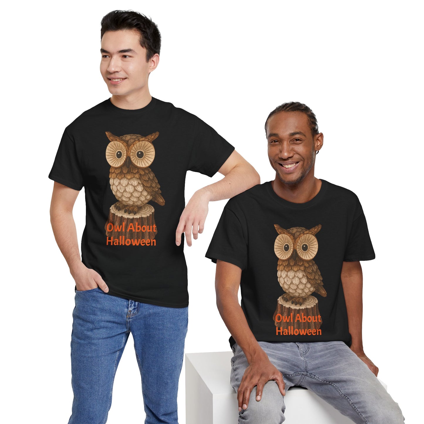 Halloween Owl Tee, Perfect for Fall Celebrations, Unisex Cotton Shirt, Cute Gift for Owl Lovers, Halloween Party Apparel, Fun Autumn Wear