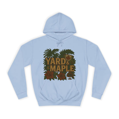 Cozy Unisex College Hoodie - Yard & Maple, Casual Wear, Student Gift, Outdoor Activity Sweater, Fall Fashion