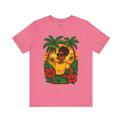 Tropical Sunset Tee - Beach Vibes, Summer Fashion, Vacation Apparel, Gift for Her, Cute Graphic Shirt