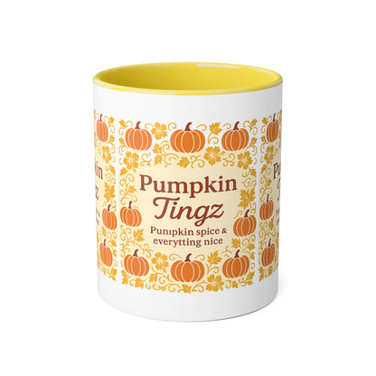 Pumpkin Spice Accent Mug - Fall Decor, Coffee Lovers Gift, Autumn Beverage Mug, Seasonal Kitchenware, Halloween Decor